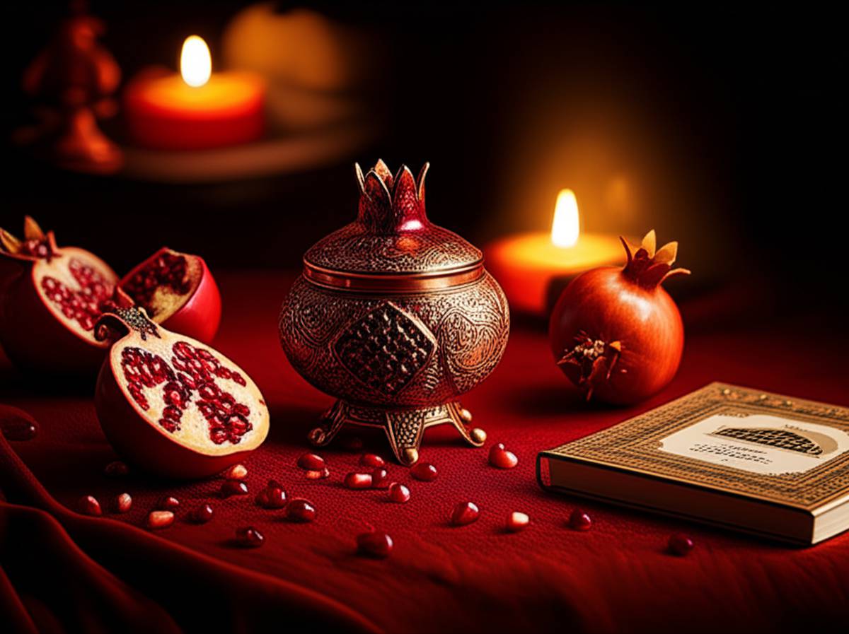 قندان مسی انار زیبا برای شب یلدا